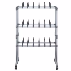 vidaXL Shoe Rack with Wheels Silver Shoe Organiser Shelf Stand Storage Unit