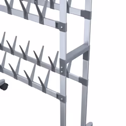 vidaXL Shoe Rack with Wheels Silver Shoe Organiser Shelf Stand Storage Unit - Additional view 4