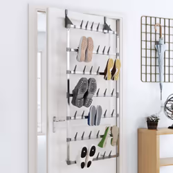 vidaXL Hanging Shoe Rack Silver Wall Mounted Shoe Storage Shelf Unit Organiser