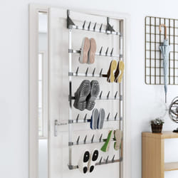 vidaXL Hanging Shoe Rack Silver Wall Mounted Shoe Storage Shelf Unit Organiser