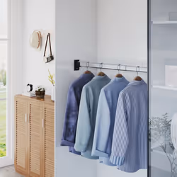 vidaXL 2x Telescopic Wardrobe Rails Silver 58-100 cm Wardrobe Hanging Rail - Additional view 5