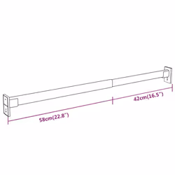 vidaXL 2x Telescopic Wardrobe Rails Silver 58-100 cm Wardrobe Hanging Rail - Additional view 6