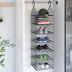 vidaXL Hanging Closet Organiser with 7 Shelves Clothes Hanging Storage Shelf