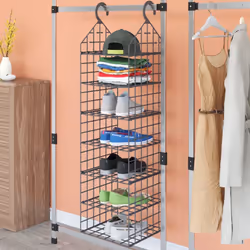 vidaXL Hanging Closet Organiser with 7 Shelves Clothes Hanging Storage Shelf - Additional view 6