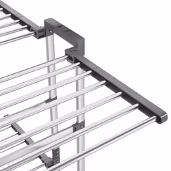 vidaXL 3-Tier Laundry Drying Rack with Wheels Silver Clothes Drying Stand - Additional view 6