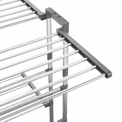 vidaXL 2-Tier Laundry Drying Rack with Wheels Silver Clothes Drying Stand - Additional view 6