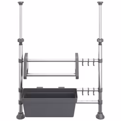 vidaXL Adjustable Kitchen Organiser Aluminium Cleaning Supplies Storage Holder - Additional view 2