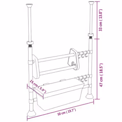 vidaXL Adjustable Kitchen Organiser Aluminium Cleaning Supplies Storage Holder - Additional view 7