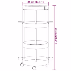 vidaXL Cleaning Trolley with Storage Basket Aluminium Cleaning Supplies Holder - Additional view 3