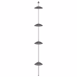 vidaXL 4-Tier Telescopic Shower Corner Shelf Silver Aluminium Shower Wall Rack
