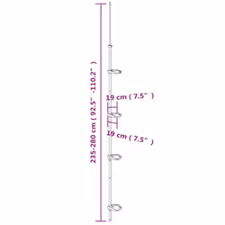 vidaXL 4-Tier Telescopic Shower Corner Shelf Silver Aluminium Shower Wall Rack