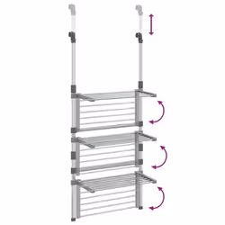 vidaXL 3-Tier Hanging Laundry Drying Rack Aluminium Clothes Hanger Tower Dryer - Additional view 5