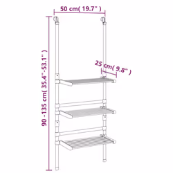 vidaXL 3-Tier Hanging Laundry Drying Rack Aluminium Clothes Hanger Tower Dryer - Additional view 7
