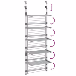 vidaXL 5-Tier Hanging Laundry Drying Rack Aluminium Clothes Hanger Tower Dryer - Additional view 5