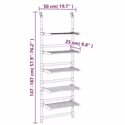 vidaXL 5-Tier Hanging Laundry Drying Rack Aluminium Clothes Hanger Tower Dryer - Additional view 7