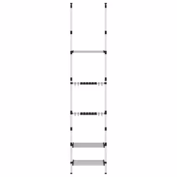 vidaXL Telescopic Garden Rack with 3 Shelves Silver Aluminium Tool Storage - Additional view 2
