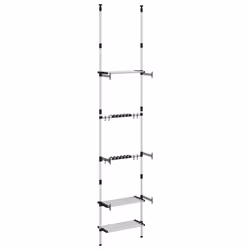 vidaXL Telescopic Garden Rack with 3 Shelves Silver Aluminium Tool Storage - Additional view 4