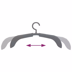 vidaXL 5x Extendable Clothes Hangers Grey Coat Rack Pull-out Clothes Hanger - Additional view 6