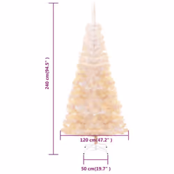 vidaXL Artificial Christmas Tree with Iridescent Tips Green PVC Multi Sizes - White, 240 cm - Additional view 5