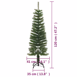vidaXL Artificial Slim Christmas Tree with Stand PE Christmas Tree Multi Sizes - 120 x 41 cm