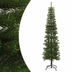 vidaXL Artificial Slim Christmas Tree with Stand PE Christmas Tree Multi Sizes - 210 x 56 cm