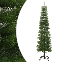 vidaXL Artificial Slim Christmas Tree with Stand PE Christmas Tree Multi Sizes - 210 x 56 cm