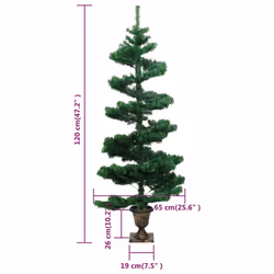 vidaXL Swirl Christmas Tree with Stand and LEDs Green PVC Decor Multi Sizes - green, 120 x 65 cm