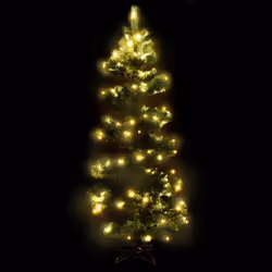 vidaXL Swirl Christmas Tree with Stand and LEDs Green PVC Decor Multi Sizes - green, 150 x 80 cm - Additional view 2