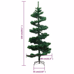 vidaXL Swirl Christmas Tree with Stand and LEDs Green PVC Decor Multi Sizes - green, 150 x 80 cm - Additional view 9