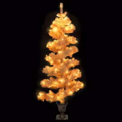 vidaXL Swirl Christmas Tree with Stand and LEDs Green PVC Decor Multi Sizes - white, 120 x 65 cm - Additional view 2