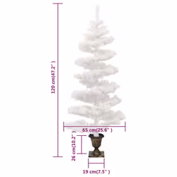 vidaXL Swirl Christmas Tree with Stand and LEDs Green PVC Decor Multi Sizes - white, 120 x 65 cm - Additional view 9