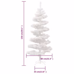 vidaXL Swirl Christmas Tree with Stand and LEDs Green PVC Decor Multi Sizes - white, 150 x 80 cm - Additional view 9