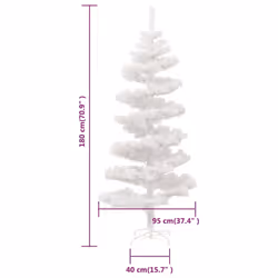 vidaXL Swirl Christmas Tree with Stand and LEDs Green PVC Decor Multi Sizes - white, 180 x 95 cm - Additional view 9