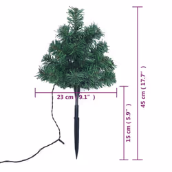 vidaXL 6x Christmas Pathway Trees with Multicolour LEDs 45 cm PVC Xmas Tree