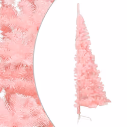 vidaXL Artificial Half Christmas Tree with Stand Decoration Artificial Tree - Pink, 240 cm - Additional view 2