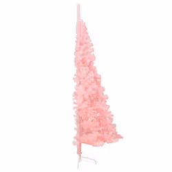 vidaXL Artificial Half Christmas Tree with Stand Decoration Artificial Tree - Pink, 240 cm - Additional view 4