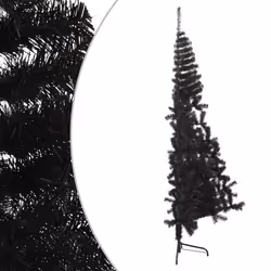 vidaXL Artificial Half Christmas Tree with Stand Black 240 cm PVC Xmas Tree