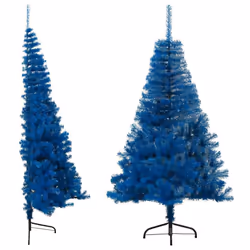 vidaXL Artificial Half Christmas Tree with Stand Decoration Artificial Tree - Blue, 150 cm