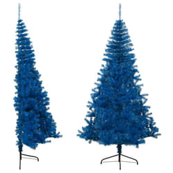 vidaXL Artificial Half Christmas Tree with Stand Decoration Artificial Tree - Blue, 240 cm