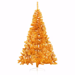 vidaXL Artificial Half Christmas Tree with Stand Gold 240 cm PET Xmas Tree - Additional view 2
