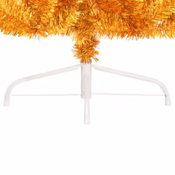 vidaXL Artificial Half Christmas Tree with Stand Gold 240 cm PET Xmas Tree - Additional view 4