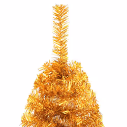 vidaXL Artificial Half Christmas Tree with Stand Gold 240 cm PET Xmas Tree - Additional view 5