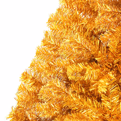 vidaXL Artificial Half Christmas Tree with Stand Gold 240 cm PET Xmas Tree - Additional view 6