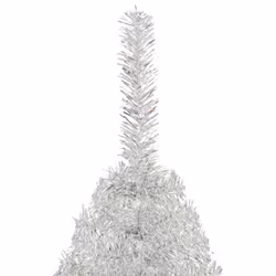vidaXL Artificial Half Christmas Tree with Stand Decoration Artificial Tree - Silver, 210 cm - Additional view 4