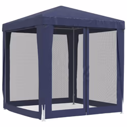 ) vidaXL Party Tent with Mesh Sidewalls Canopy Gazebo Multi Colours Multi Sizes - Blue, 200 x 200 x 240 cm (L x W x H