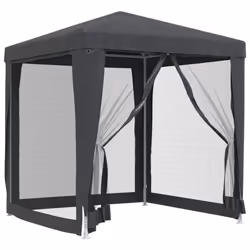 ) vidaXL Party Tent with Mesh Sidewalls Canopy Gazebo Multi Colours Multi Sizes - Anthracite, 200 x 200 x 240 cm (L x W x H