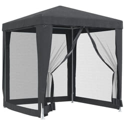 ) vidaXL Party Tent with Mesh Sidewalls Canopy Gazebo Multi Colours Multi Sizes - Anthracite, 200 x 200 x 240 cm (L x W x H