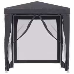 ) vidaXL Party Tent with Mesh Sidewalls Canopy Gazebo Multi Colours Multi Sizes - Anthracite, 200 x 200 x 240 cm (L x W x H