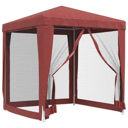 ) vidaXL Party Tent with Mesh Sidewalls Canopy Gazebo Multi Colours Multi Sizes - Red, 200 x 200 x 240 cm (L x W x H