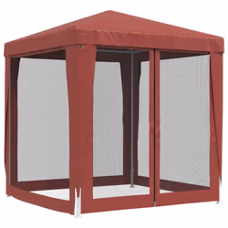 ) vidaXL Party Tent with Mesh Sidewalls Canopy Gazebo Multi Colours Multi Sizes - Red, 200 x 200 x 240 cm (L x W x H - Additional view 4